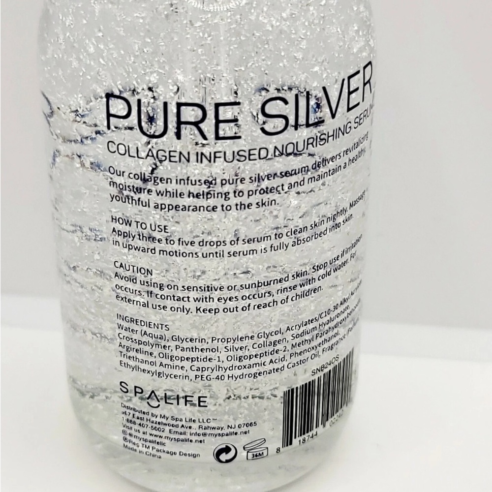 SpaLife Pure Silver Collagen Infused Nourishing Serum.
3.7 fl. Oz./ 110 mL
New - Picture 5 of 5